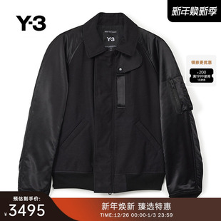 男女同款 Y3山本耀司秋季 翻领棉服飞行夹克运动休闲外套IW7464