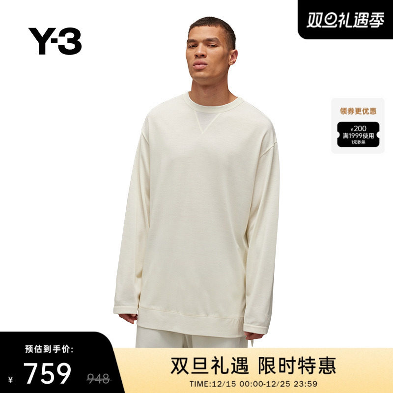 Y-3/Y3山本耀司秋冬男女同款情侣长袖T恤休闲运动圆领IX0400