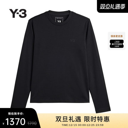 Y-3/Y3山本耀司2025秋冬新品女士正肩休闲黑色长袖T恤JX2291