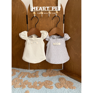 Heart 原创夏日miu系波点小飞袖吊带 宠物舒适打底衫