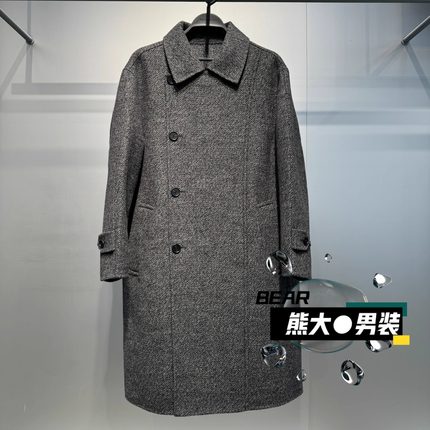 B1AAF4412太平鸟男装2025冬季新款 B1AAF4412L4 翻领毛呢大衣2299