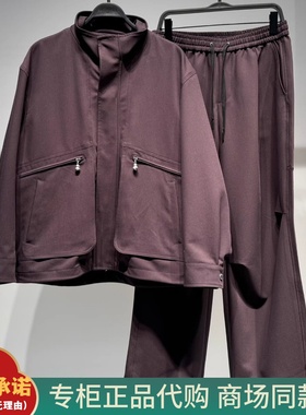 B2BCG1162 太平鸟男装2026春季新款宽松檀紫色时尚套装 B2GLG1163