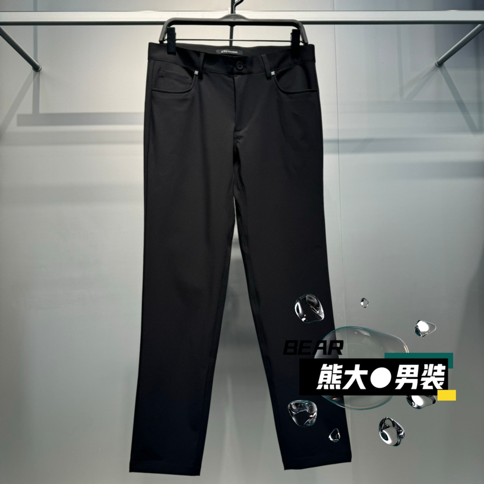 B1GBF2433太平鸟男装2025夏季新款时尚百搭休闲黑色锥形休闲裤599