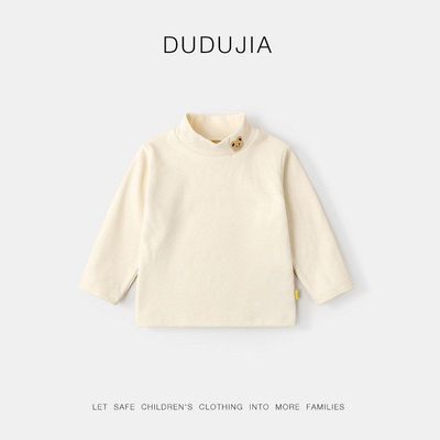 嘟嘟家宝宝长袖T恤冬装男女童半高领打底衫冬季儿童卡通保暖内衣