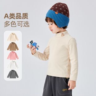 宝宝半高领打底衫秋冬装新款男女童保暖内衣儿童冬装柔软纯色T恤