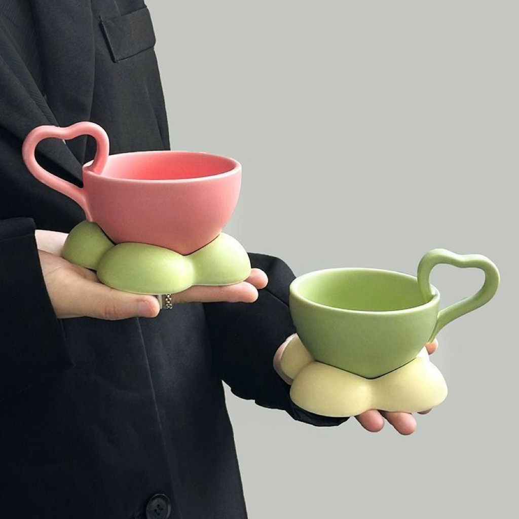 ins马卡龙高颜值爱心咖啡杯碟套装酸奶甜品碗可爱情侣杯伴手礼物,餐饮具,咖啡杯,淘宝优惠券,粉丝福利购,淘宝优惠卷