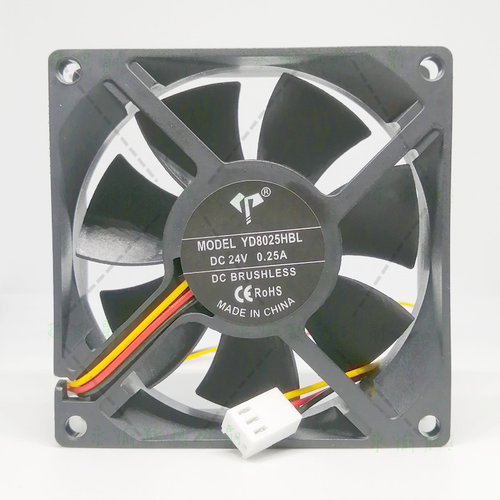 全新 YD8025HBL 5V 12V 24V 48V 0.25A 8025 8CM 散热风扇 风机