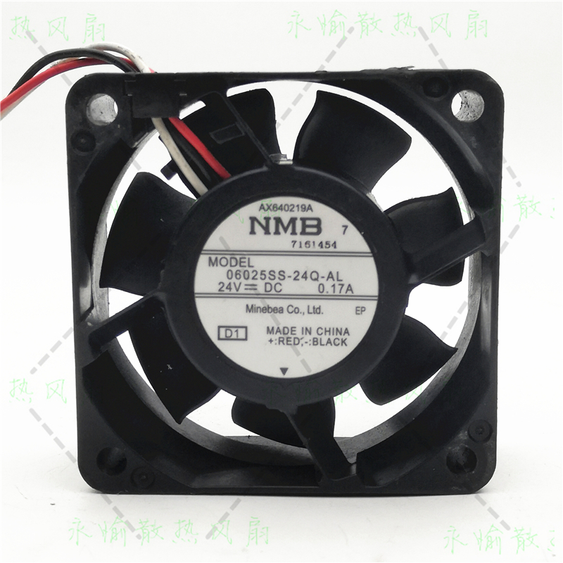 NMB 6025 06025SS-24Q-AL 24V 0.17A 6cm 3线 变频器散热风扇风机