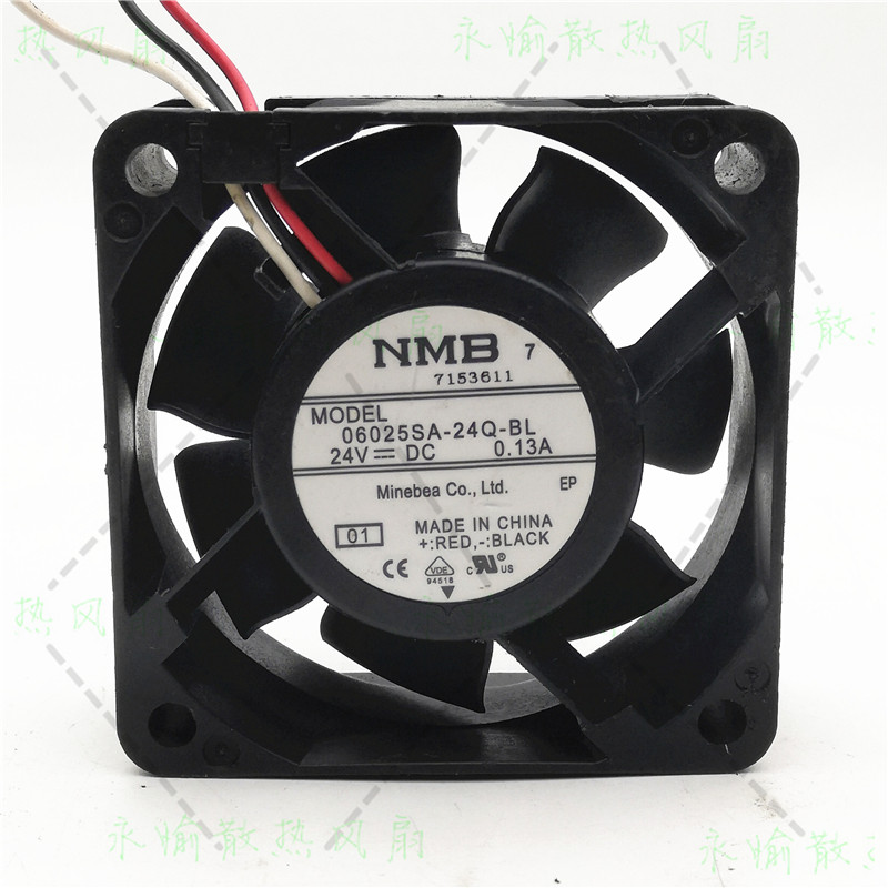 原装 NMB 06025SS-24Q-BL 24V 0.13A 6025 6CM工控机散热风扇风机