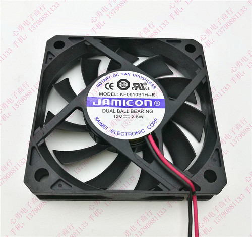 正品JAMICON/凯美 KF0610B1H 12V 2.8W 6010 2线双滚珠散热风扇
