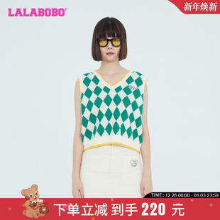 LBCC 街头复古猫潮流百搭毛织背心女 WSTM11 美式 LALABOBO早秋新品