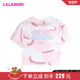 T恤LBDB LALABOBO24早秋新款 宽松休闲甜美可爱迷彩图案短袖 WSDT38