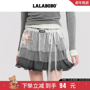 玩偶熊叠穿网纱白色蕾丝花边屁帘 LALABOBO25年秋新款 商场同款