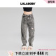 宽松直筒束脚裤 女原创新款 LALABOBO24年早秋牛仔裤 子 商场同款