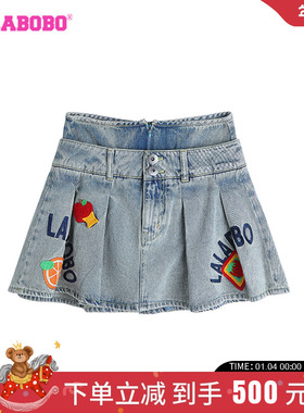 LALABOBO24年秋季半身裙女牛仔新款JK流行爆款a字短裙LBDC-WXZQ11