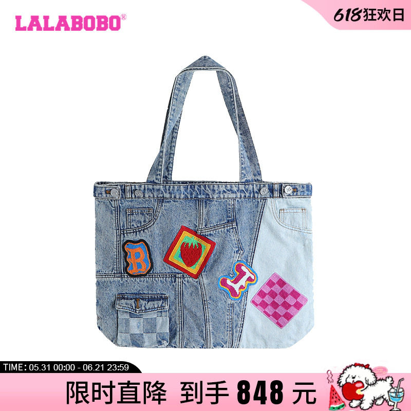 LALABOBO早秋单肩包女新款流行高级超好看牛仔包LBDC-WQXL11