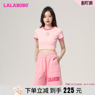 LBCB LALABOBO春夏新品 女 高腰A型针织三分短裤 WXZD41 潮流百搭款