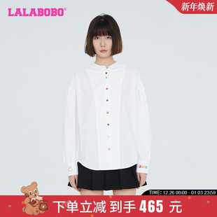 LBCC LALABOBO早秋新品 女 梭织衬衫 WSWC16 潮流百搭笑脸可爱风长袖