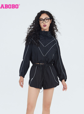 LALABOBO2024夏季新款休闲纯色潮酷潮流梭织夹克外套LBCB-WSJW24