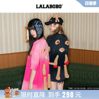 余宇涵同款LALABOBO玩偶熊休闲圆领短袖男女同款显瘦宽松百搭T恤
