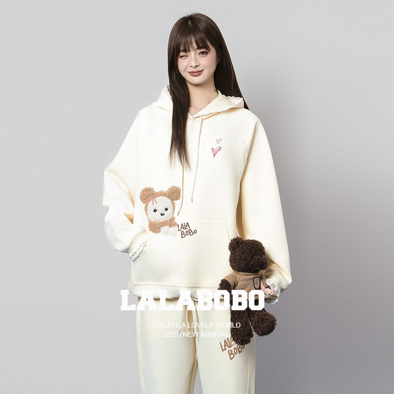 LALABOBO戴帽狗连帽卫衣