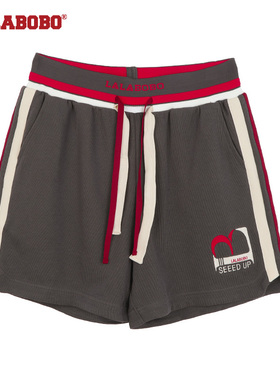 LALABOBO2024夏季新款美式休闲运动宽松抽绳短裤女LBCB-WXZD42