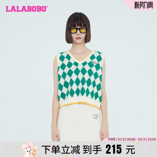 LBCC 街头复古猫潮流百搭毛织背心女 WSTM11 美式 LALABOBO早秋新品