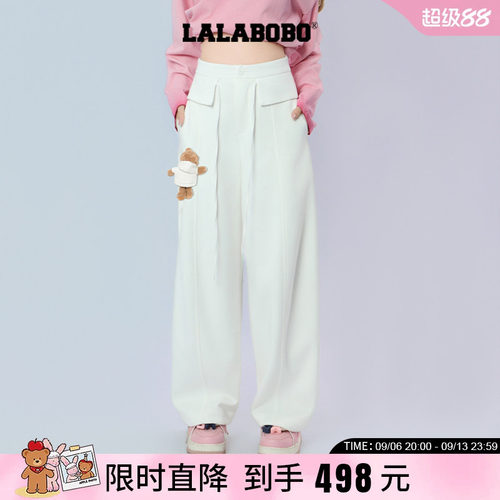 直筒裤白色宽松显瘦高腰休闲裤