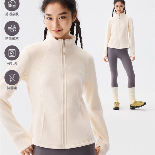 CKDH修身立领抓绒衣女2025秋冬保暖冲锋衣内胆健身运动摇粒绒外套