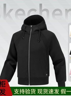 斯凯奇26新款春款女士舒适运动针织连帽外套 P126W035