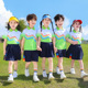 幼儿园毕业照班服六一儿童演出服 运动套装 小学生校服绿色夏季 短袖