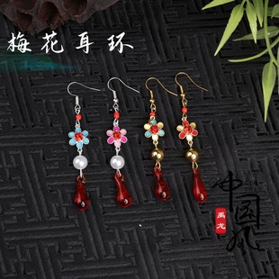 戏曲戏剧点绸耳环古风配饰耳饰手工百搭越剧花旦青衣小旦大气