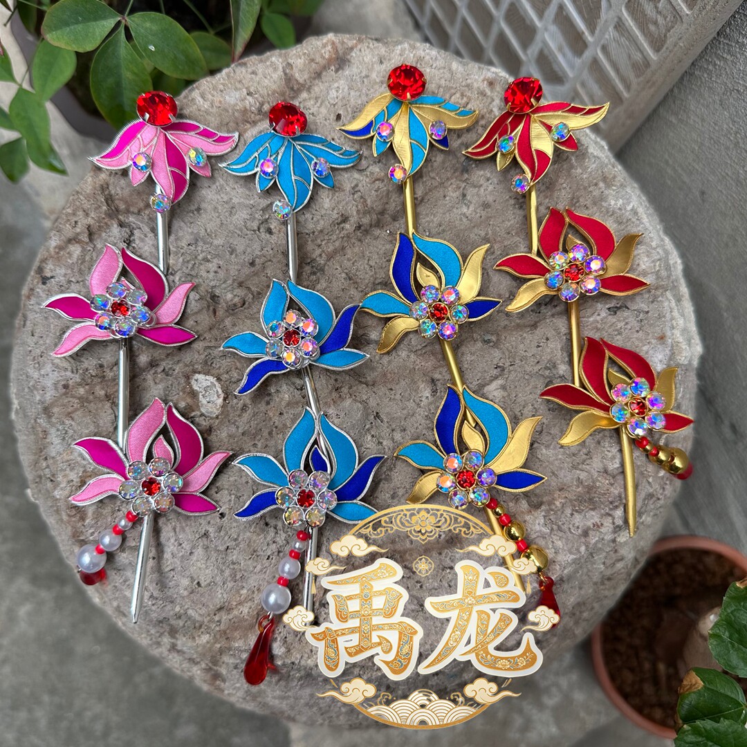 正龙戏装京剧越剧戏曲化妆头面包头花旦青衣点绸头饰手工点绸簪子