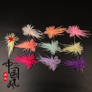 戏曲头花鬓花京越剧青衣花旦小旦丫鬟耳边花小蟹爪纱花发饰