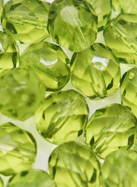捷克8mm火抛光切面橄榄石菠萝珠