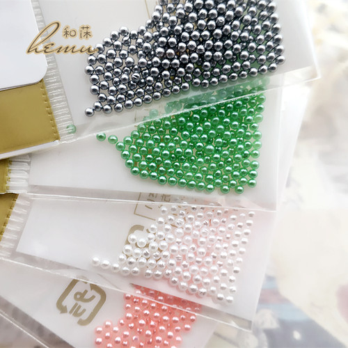 日本贵和彩色无孔树脂珠饰品配件
