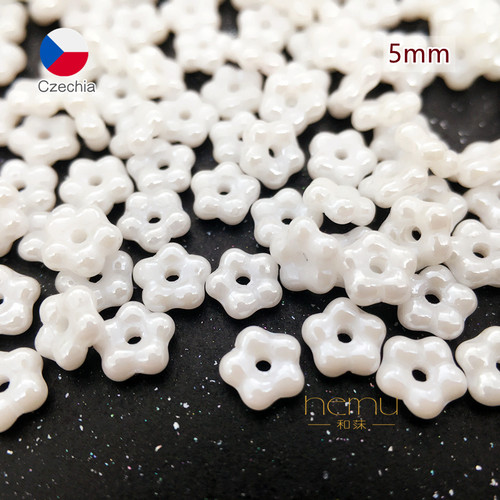 捷克进口5mm中孔梅花隔珠串珠