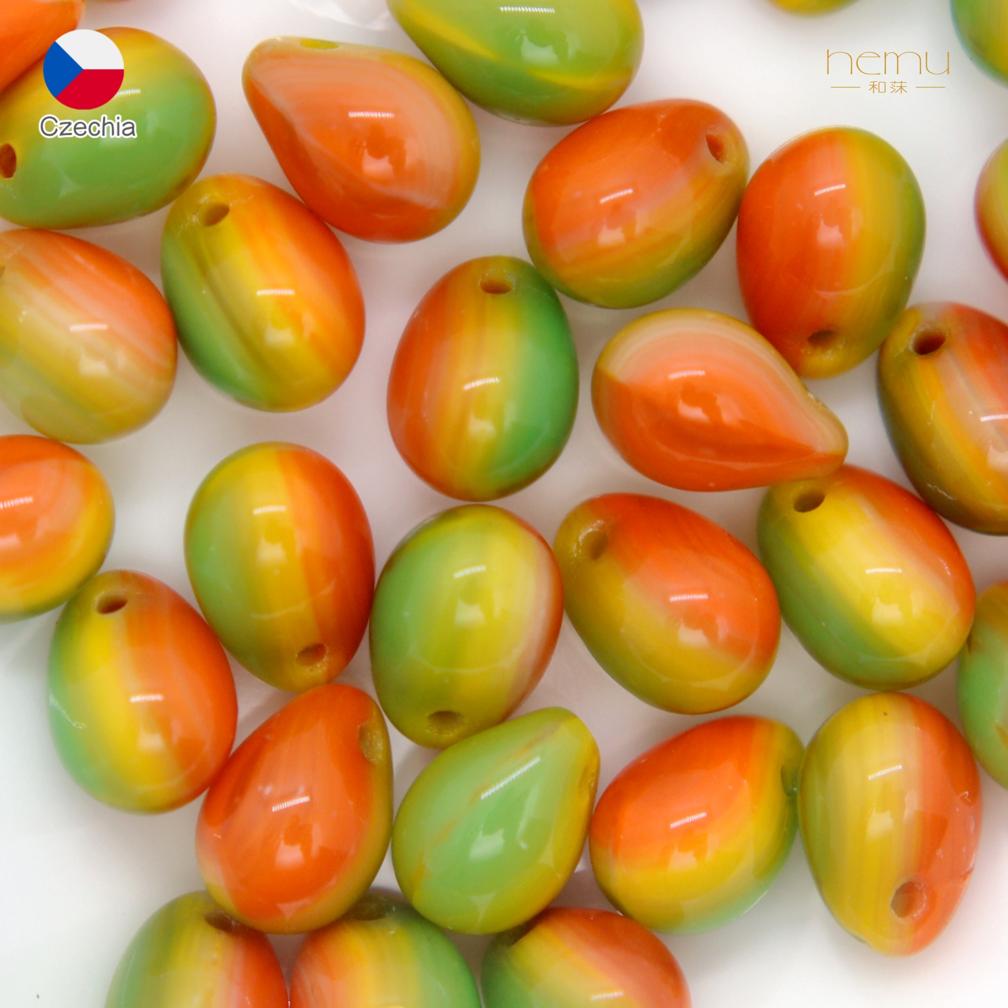 捷克5×7mm水滴珠泪滴玻璃珠