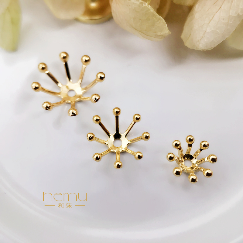 铜镀金金属花卉珍珠座花蕊珠托