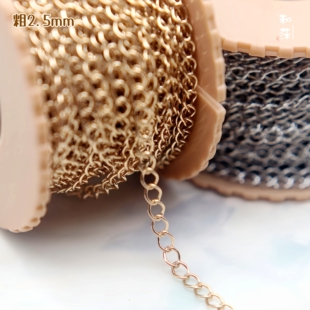 日本贵和kiwa镀金椭圆链O字链细链条K195散链项链手链diy饰品配件