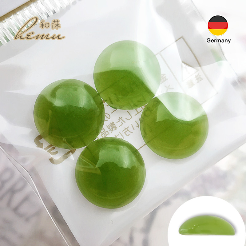 德国制造 日本贵和kiwa凸面半圆形平底半球果绿琥珀色diy饰品配件