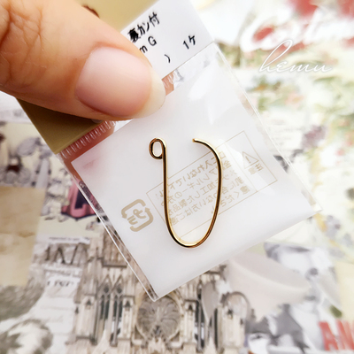 日本饰品配件铜镀金悬挂式耳钩