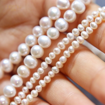 柔和光泽淡水珍珠土豆形饰品配件