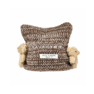 元气小熊冲顶帽-棕色-56-58cm 不退换