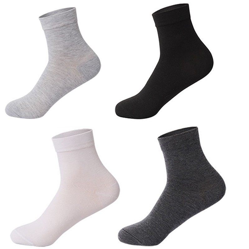 SOCKS MENS MEDIUM CUT SOLID COLOR ANTI-ODOR SWEAT ABSORBENT BREATHABLE THIN SOCKS SPRING SUMMER MENS SOCKS BLACK BUSINESS MENS SOCKS