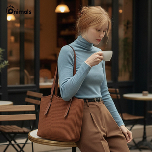 onimals 美拉德托特包女新款时尚复古大容量单肩包通勤百搭手提包