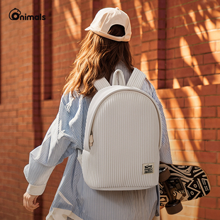 onimals简约双肩包男女新款轻便旅游背包大学生上课通勤电脑包包