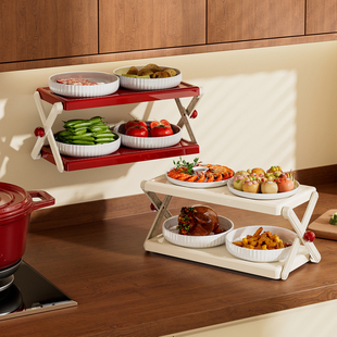 复古厨房备菜置物架可折叠台面配菜盘多功能火锅食材壁挂收纳架子