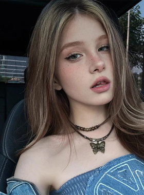 新中式禅意长款项链女双层叠戴复古民族风串珠颈链小众锁骨链饰品