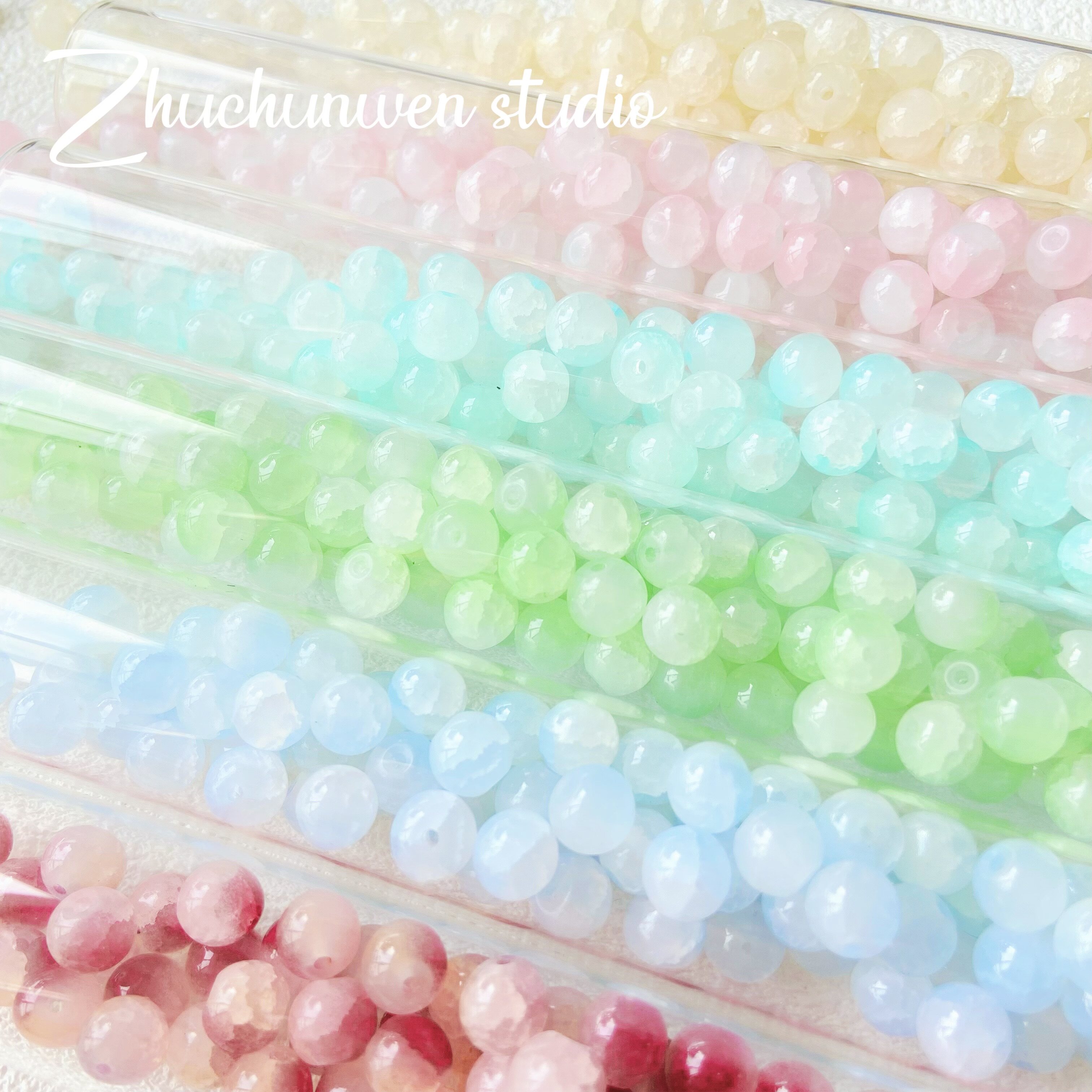 【空谷记】8mm玉碎琉璃珠子diy手工串珠材料手链项链饰品散珠配件